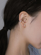 [925 Silver] Grain Earrings (Silver)