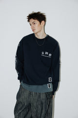 コラムスウェットシャツ(Washed-Navy)