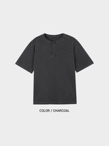 ラズピグメントワッフルヘンリーネック 3C
