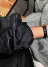 Rib Leather Blouson Jumper / 2 colors