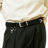 double loop suede western belt black