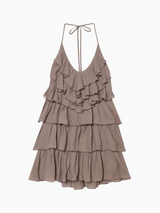 DRAMATIC OPEN-BACK RUFFLE MINI DRESS