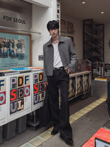 Media Rib Flare Denim Pants