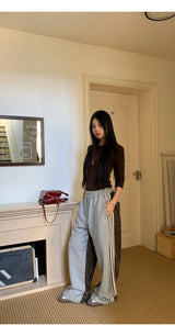 Leopard line casual bendable pants