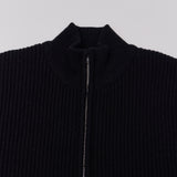 FULL KNIT ZIP UP BLACK