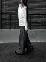 [unisex] pintuck rivet nylon pants (2color)