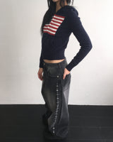 Stud denim pants