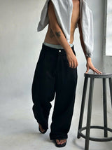 RIPOFFF Khaki Wideleg Pants