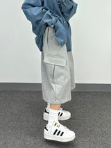 diagonal cargo bermuda pants