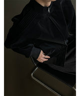 [Unisex] Glossy pleats blouson jacket(2color)