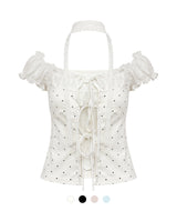 Elin Dot Frill Corset Blouse