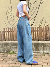 WRAP WAIST WIDE FIT DENIM PANTS code 18104