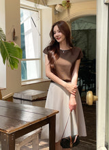 Niel Round Neck Cap Sleeve Short Sleeve Knit