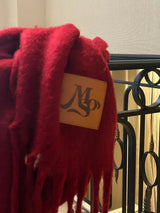 レザーパッチショール / leather patch shawl