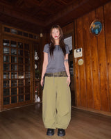 (3color) Square Ripstop Wide Jogger Pants