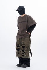Kerr チェーン刺繍レイヤード半袖Tシャツ