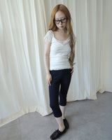 GARDEN LACE CAP SLEEVE T-SHIRT