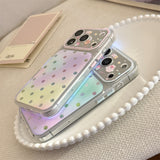 [1+1BOGO]カラフル ポルカドット ゴールド アクセント フルカバー iPhone ケース (iPhone 14–17 Series)