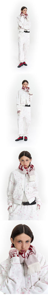 TROLLS JACQUARD KNIT MUFFLER - IVORY