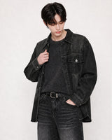 (UNISEX) スクラッチ デニム シャツ ジャケット