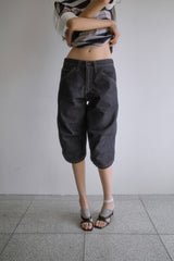 26SS★ CINCH BACK STITCH BERMUDA JEANS