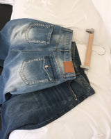 Rihen Roll-Up Wide Denim Pants