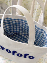 Signature canvas check tote bag