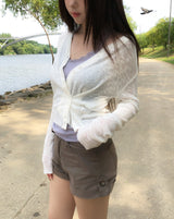 Henne Double Button See-Through Cardigan