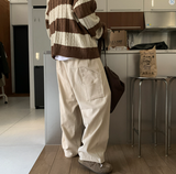 ダブルコーデュロイカーペンターベンダブルワイドパンツ