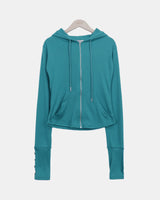 Kuba Button Hooded Zip-Up