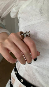 Dachshund metal ring(2color)