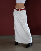 cargo pocket open long skirt