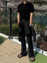 ASCLO Velour Collar Short Sleeve T (2color)