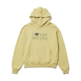 I LOVE CAT NOT YOU CAT EAR HOODIE - LIGHT GREEN