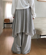 Kyou Unbalance Layered Shirring Skirt