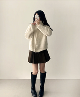 ハニコージーハイネックボタンカーディガン