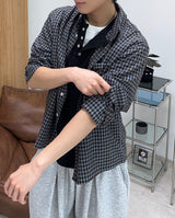 タイド クロップ チェック シャツ