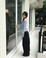 Stripe boat neck T