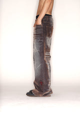 【Keshi】NEVADA BLAZING WASHED BAGGY DENIM JEANS 