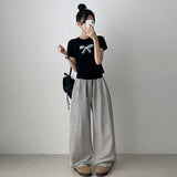  Lying Ribbon Printing Short Sleeve