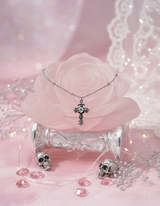 [NMIXX Haewon Necklace] ノクターンゴシッククロスカラーボーンネックレス (ステンレス)