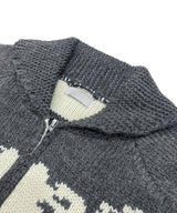 BT Skull Jagard Cowichan Knit Zip-Up (2C)