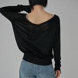 [Zile] Deep V-Neck Raglan Sleeve Slit Knitwear - 6 color