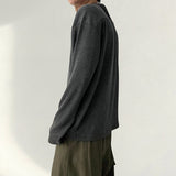 EGEN diagonal zipper incision long sleeve tee