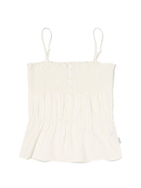 SHIRRING BLOUSE SLEEVELESS [WHITE]