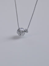 metal heart ball necklace