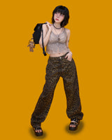 leopard wide pants