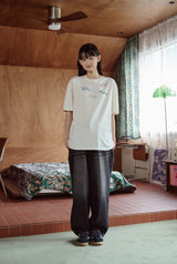 26SS★ ドローステッチ刺繍半袖Tシャツ