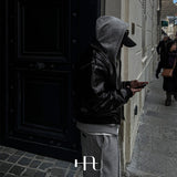 [HFORUS MADE]Layer Shoulder Hooded zip-up IN GREY