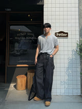 OSフックヘンリーネック半袖Tシャツ